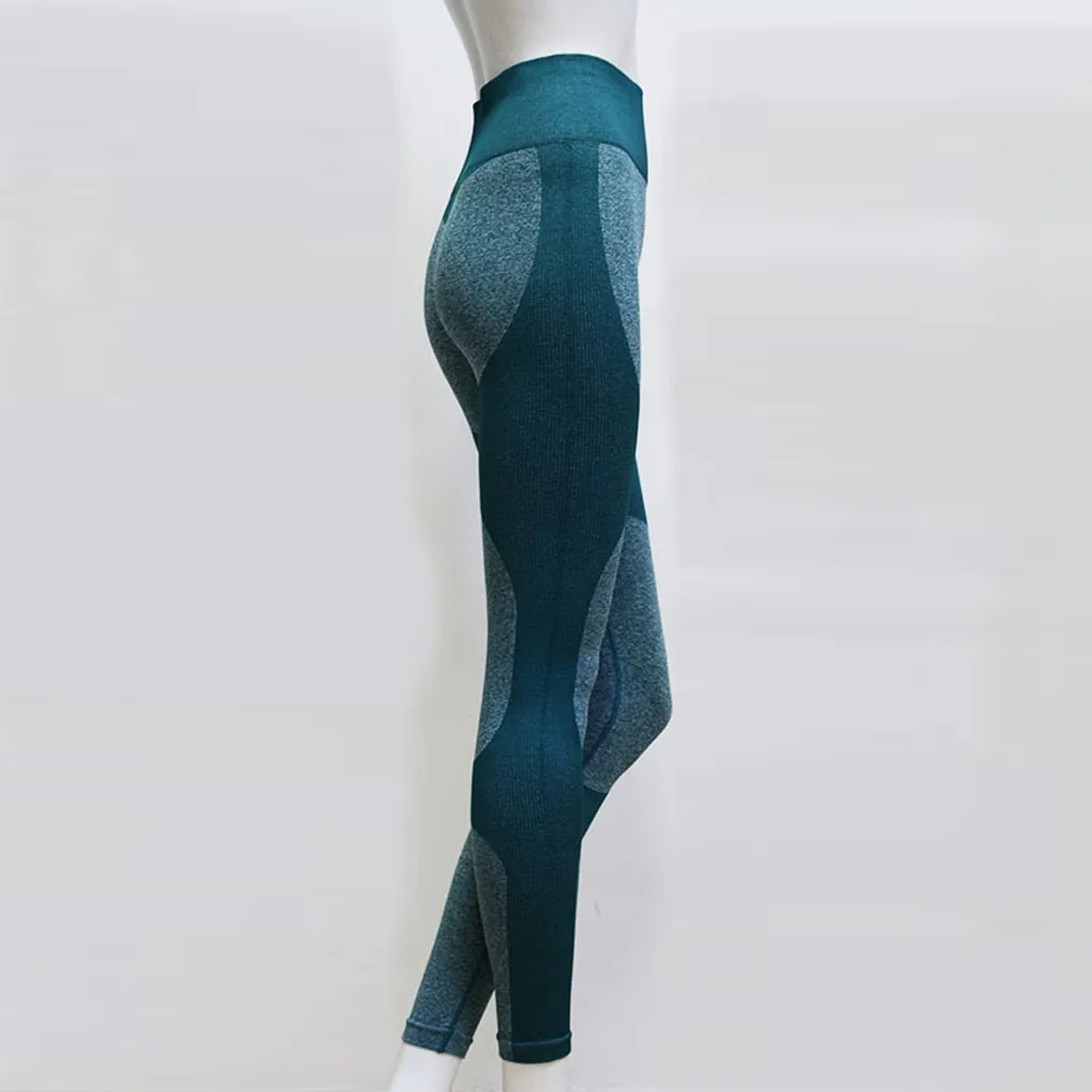Solid Splice High-waist Yoga Pants Seamless Push Up Leggins Sport Women Fitness Running Yoga Pants Leggings Gym Sport Pant#py