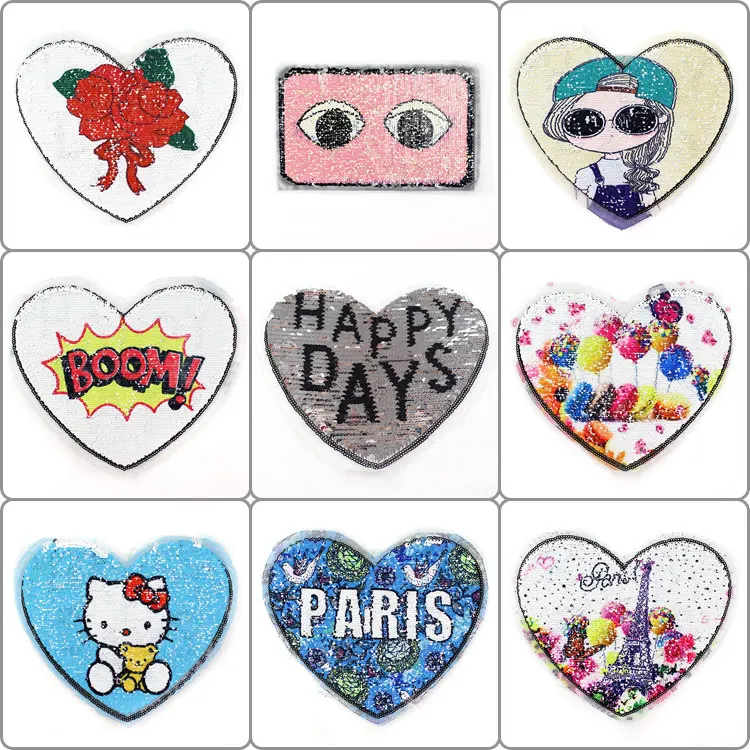 Меняющая цвет патч с блестками мультяшная аппликация наклейки на одежду