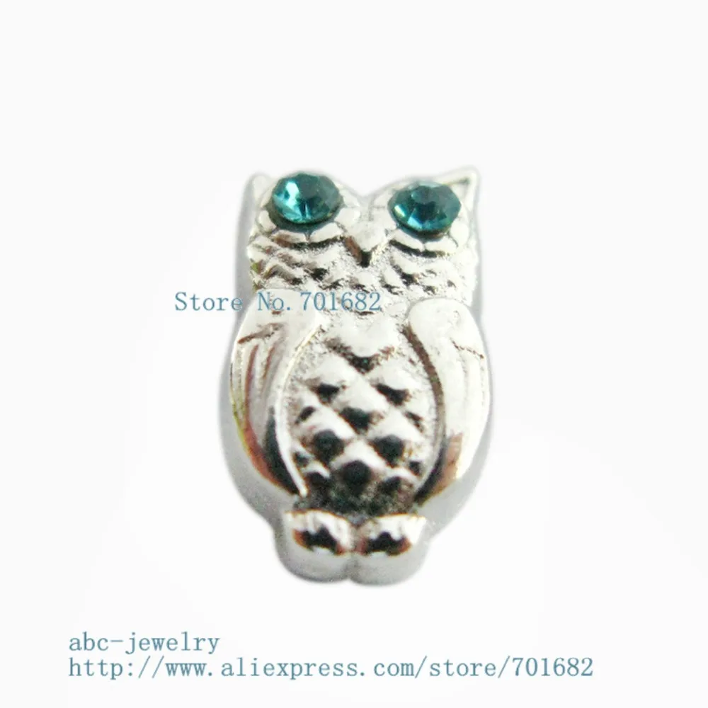 Самая низкая цена! 10 шт цинковый сплав Смарт Сова плавающий медальон Подвески для