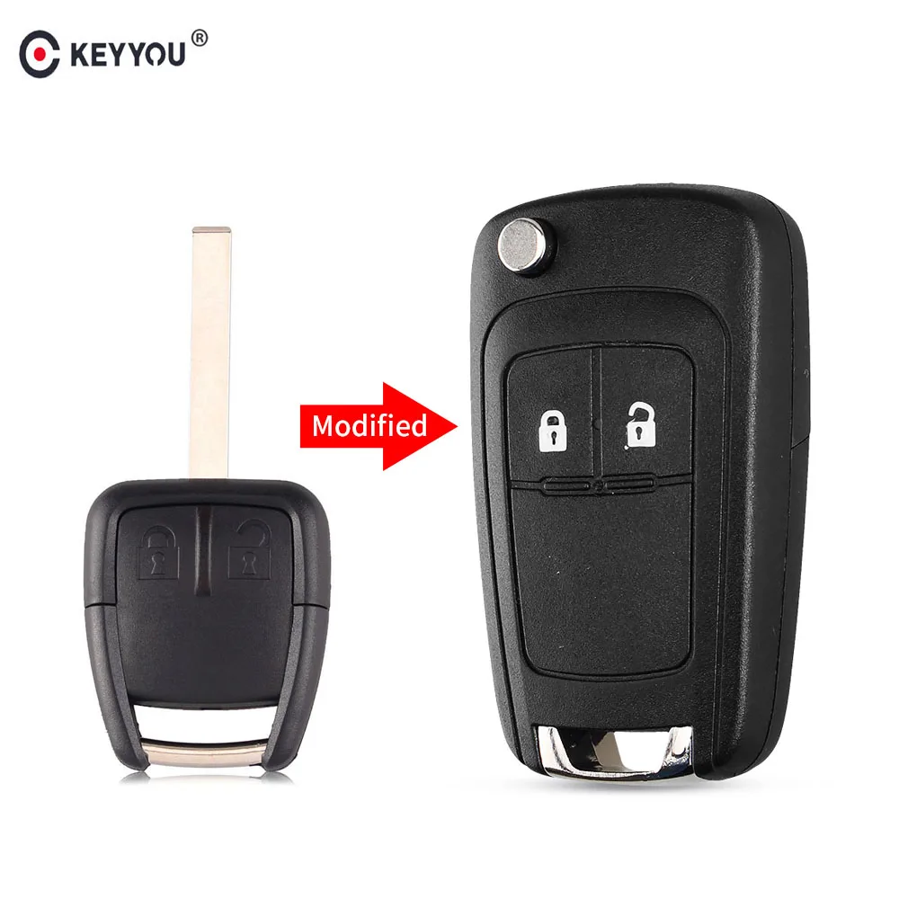 KEYYOU сменный Корпус ключа для Chevrolet Epica Lova 2 кнопки флип складной модифицированный чехол для дистанционного ключа от машины крышка с HU100 лезвие