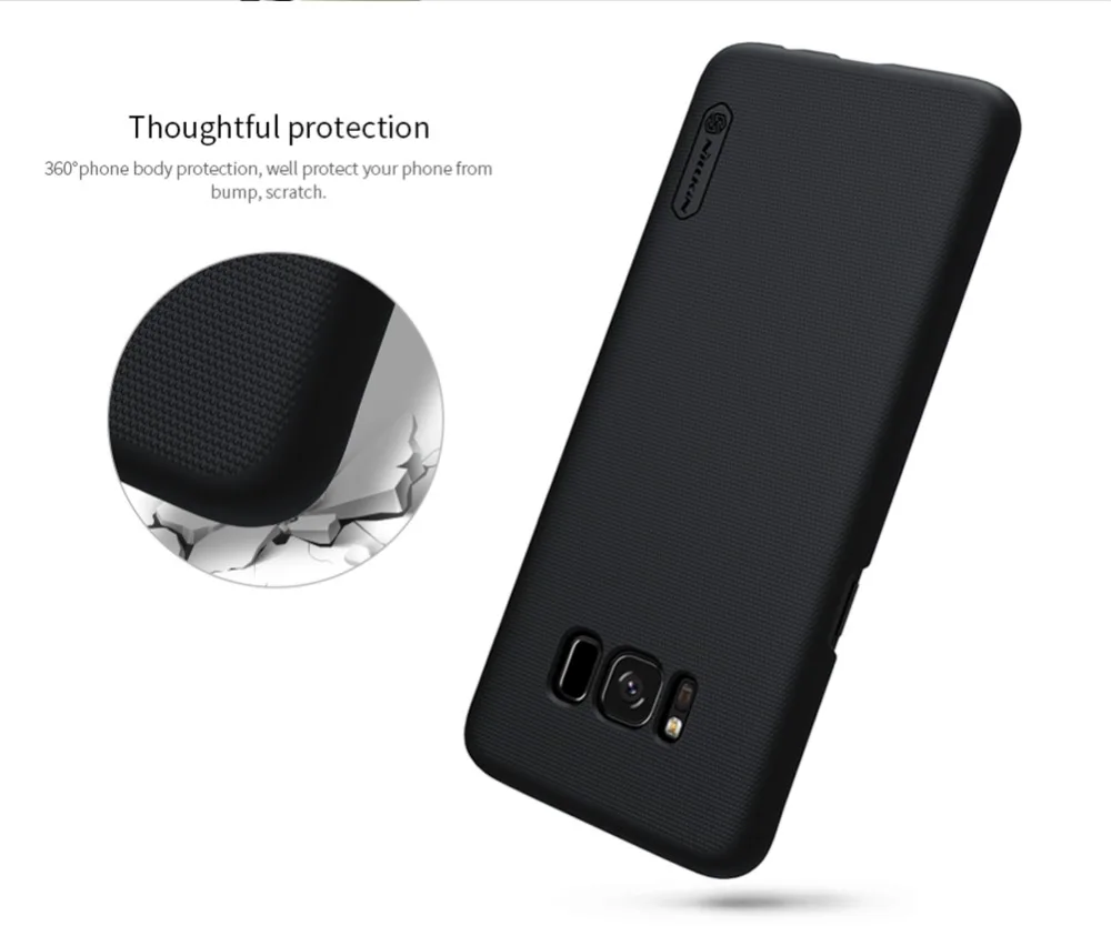 Nillkin для samsung galaxy s8 Защитный матовый чехол твердый пластиковый чехол на заднюю панель для galaxy s8 чехол s8 силиконовый чехол+ держатель для телефона