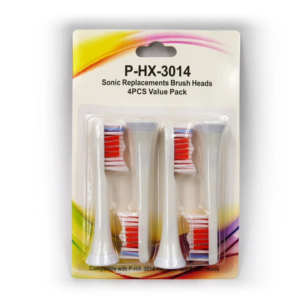 4 шт Съемные насадки для зубной щетки HX3014 для Philips Sonicare ProResults HX6013/66 HX6930 HX9340 HX6950 HX6710 HX9140 HX6530