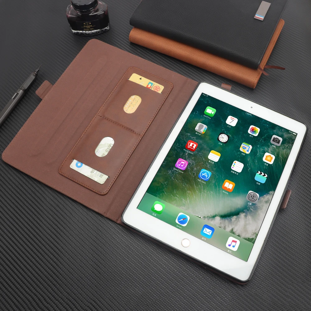 Кожаный чехол-подставка с двойной опорой для Apple iPad Pro 11, бумажник для денег, отделение для карт, держатель для ручки, Автоматический Режим сна/пробуждения, умный чехол