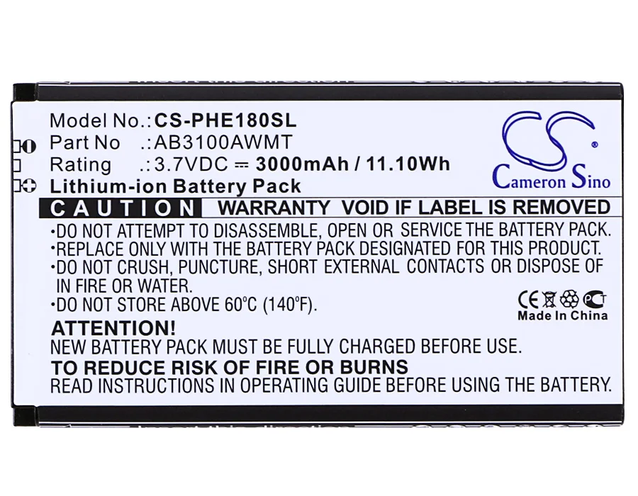 Cameron Sino высокое качество 3000 мАч батарея AB3100AWMT для Philips CTE180BK CTE180BK/00 Xenium E180|3000mah