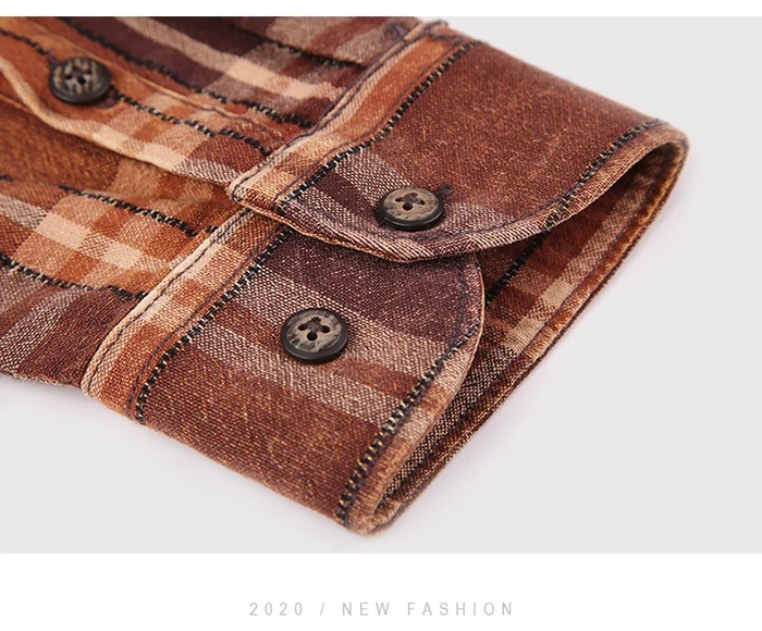 U&SHARK Spring New Mens Plaid Casual Shirts Long Sleeve Cotton Soft Dress Shirt Social Male Retro Style Camiseta Masculina