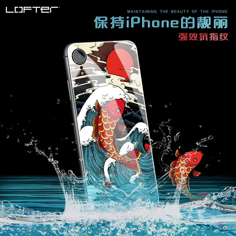 Стайлинг телефона закаленное стекло задняя пленка для iPhone XR мультфильм кои