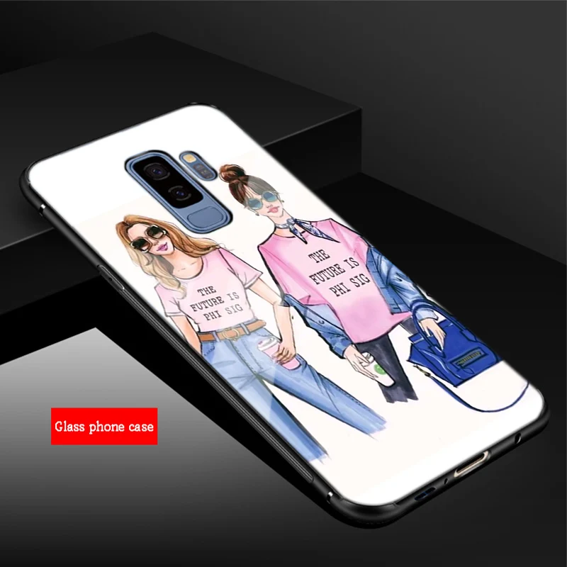 Жутким черепом сотовый Чехол из закаленного стекла для телефона для samsung Galaxy A6 A6S A8 A8S J6 J8 S8 S9 S10 PLUS, NOTE 8, 9