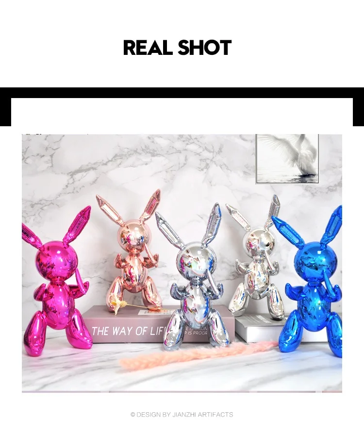 Jeff Koons Кролик Милые Животные Смола скульптура свадебный декоративный шар Кролик дом в скандинавском стиле украшения Аксессуары декор для дома