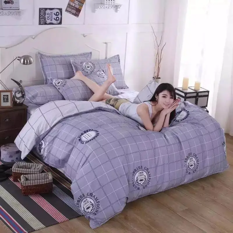 Полосатый постельное белье в клетку полный комплект Королевский супер размер