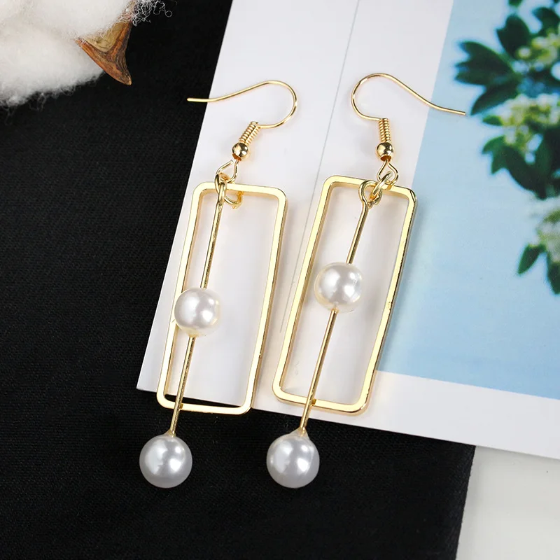 Серьги с имитацией жемчуга полые серьги золотистого и серебряного цветов