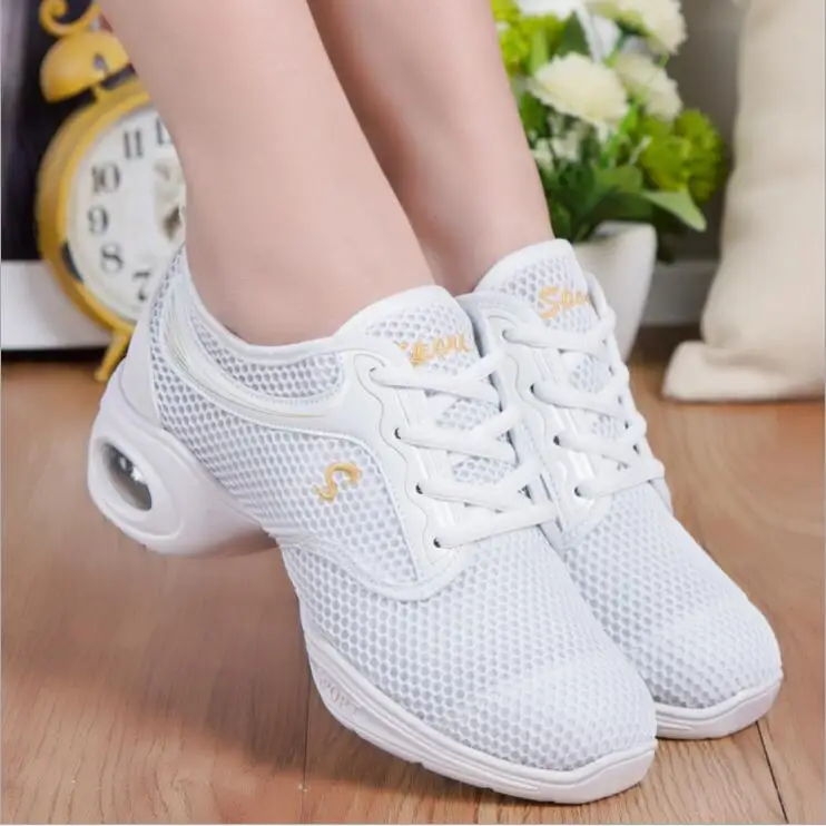 Женские кроссовки для танцев дышащая спортивная обувь с мягкой подошвой