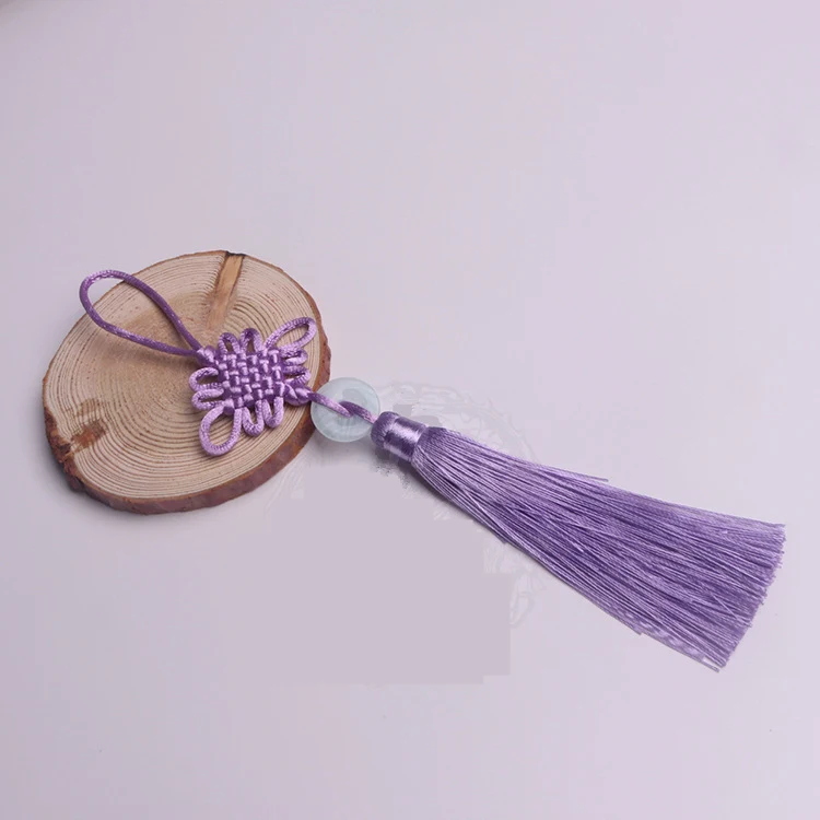Light purple 3 шт. китайские узлы мир нефрита с бахромой Jewelry Шторы делая декоративные аксессуары DIY ключ мешок отделкой Ленточки кулон ручной работы - Цвет: Light purple