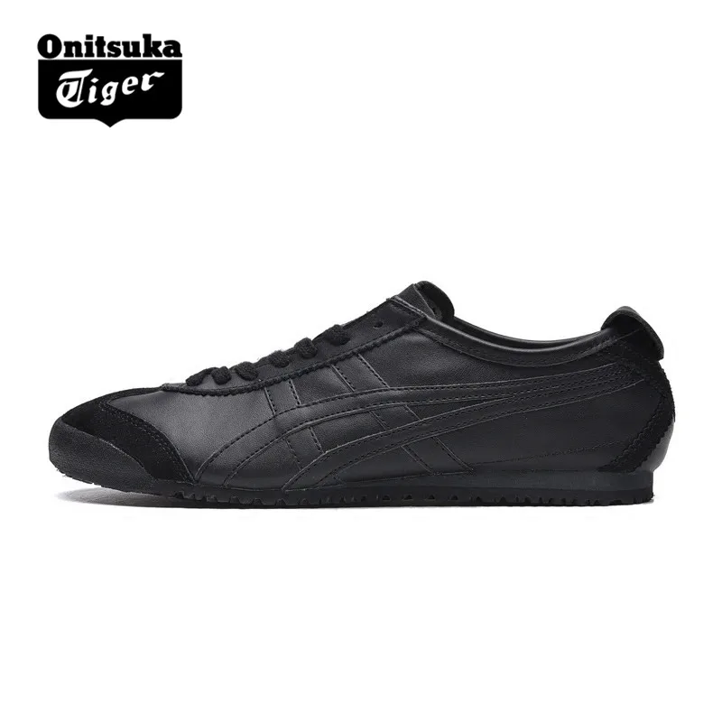 TIGER ONITSUKA обувь для мужчин и женщин чистый черный кожаные кроссовки износостойкие