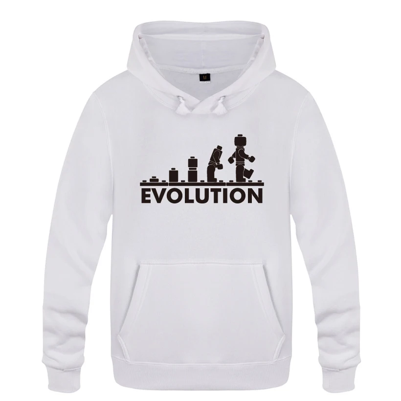 LEGO EVOLUTION Sheldon Cooper Funny Creative Sweatshirts Men 2018 Mens Hooded Fleece Pullover Hoodies | Мужская одежда