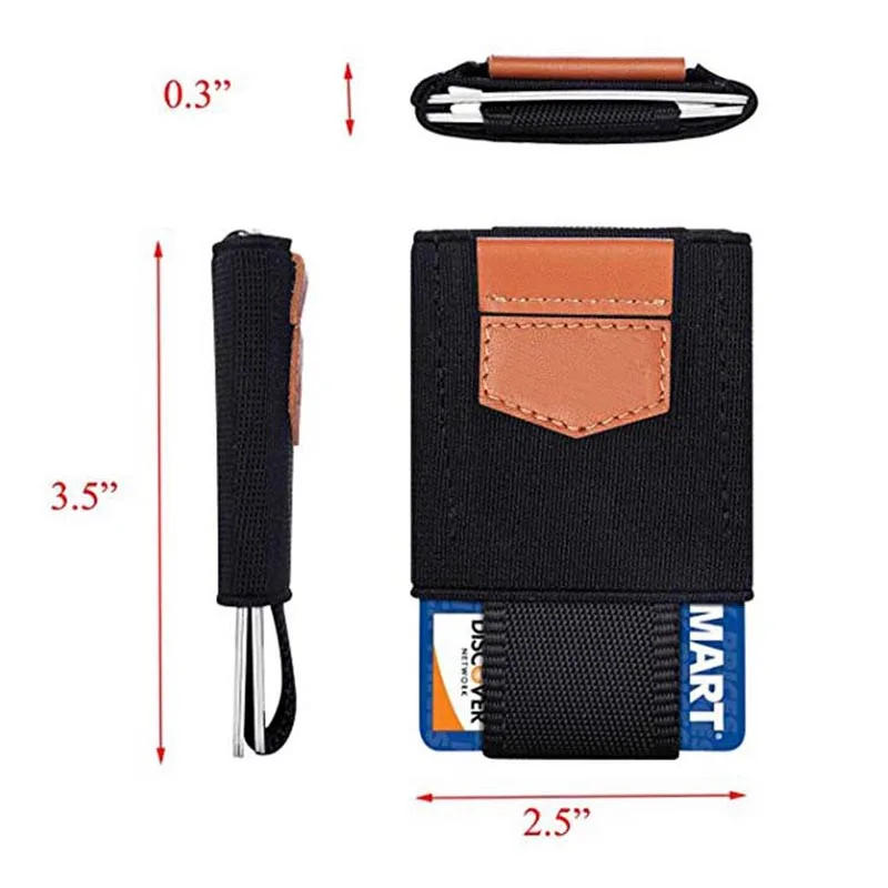 Для мужчин и женщин маленький передний карман держатель для карт эластичный пояс