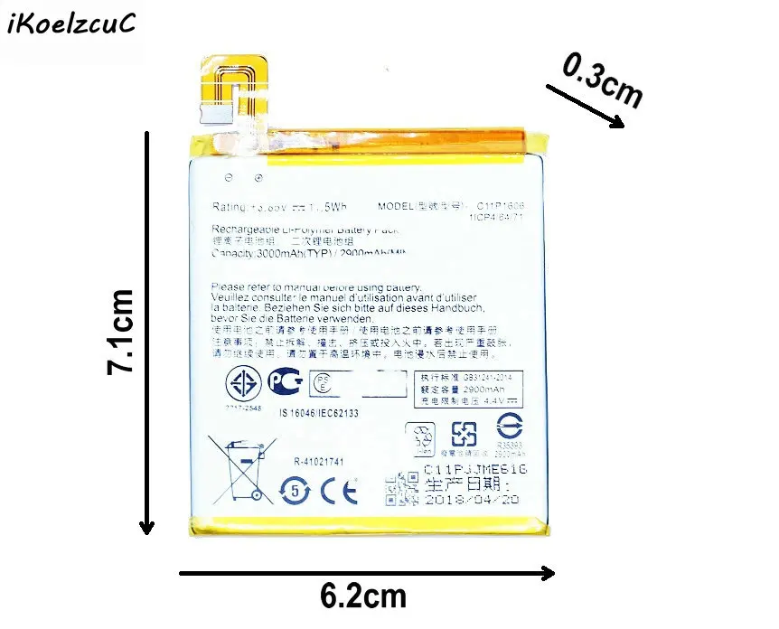 IKoelzcuC 1 шт. C11P1606 аккумуляторная батарея + подарок для Asus лазер Zenfone 3 ZC551KL Z01BDA