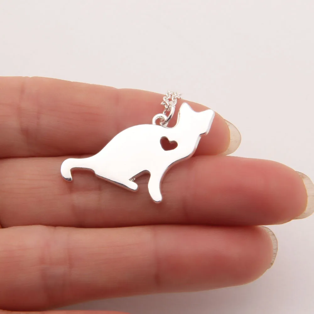 Женское серебряное колье чокер с кошечкой Kitty подарок на Рождество|pendant diamond