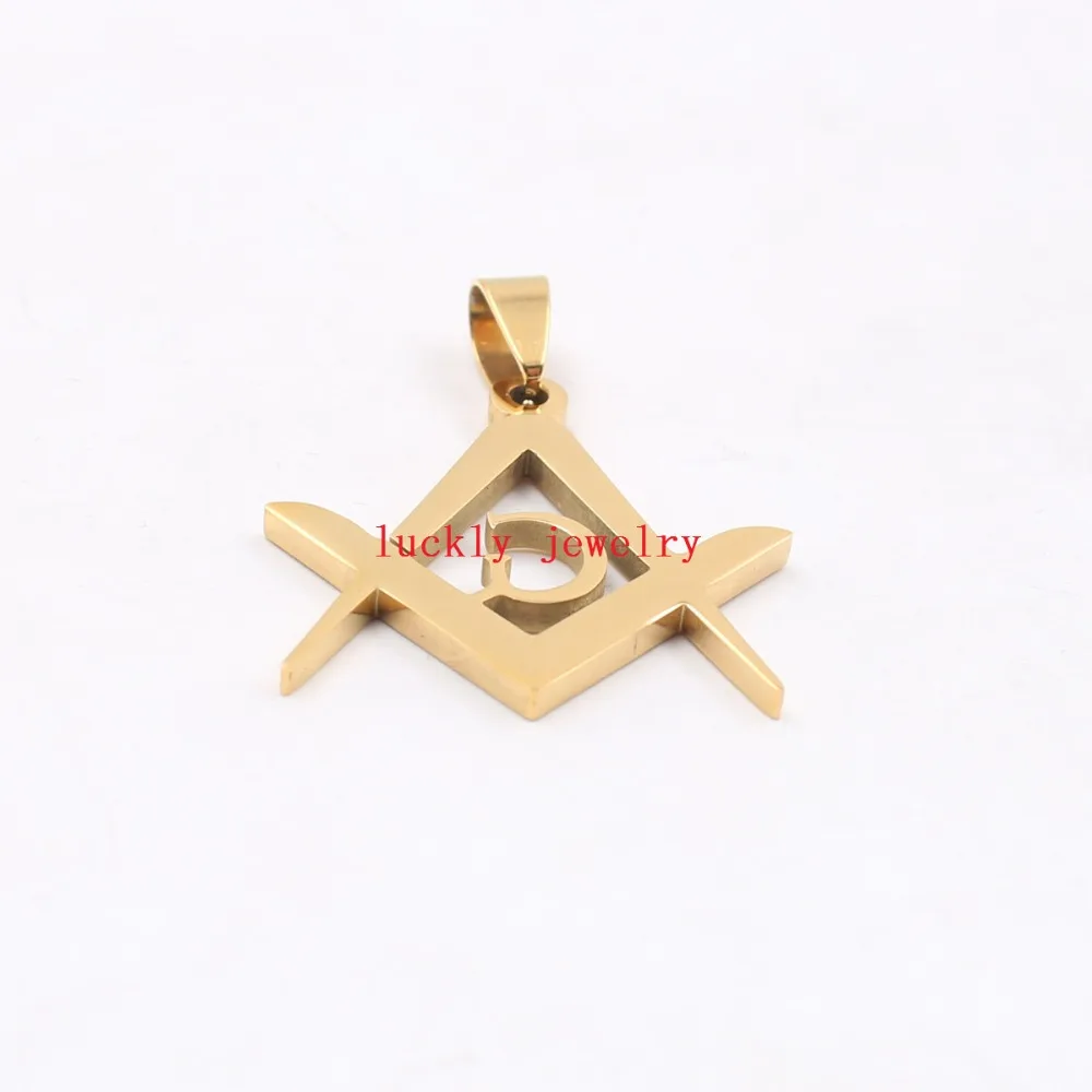 Luckly подвески из нержавеющей стали с золотым масонским символом для мужчин