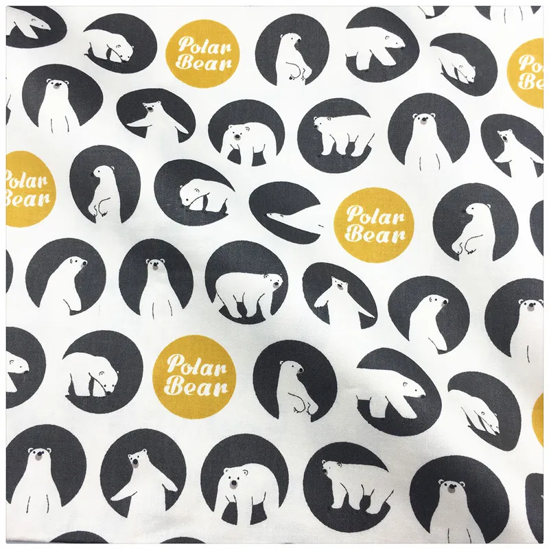 Хлопчатобумажная ткань с рисунком медведя из мультфильма для детей домашний