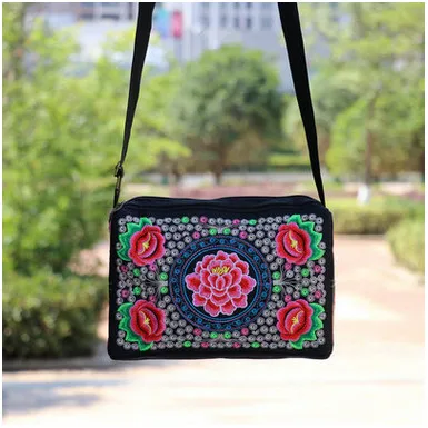 Новая женская сумочка с цветочной вышивкой! Популярная холщовая переноска тремя