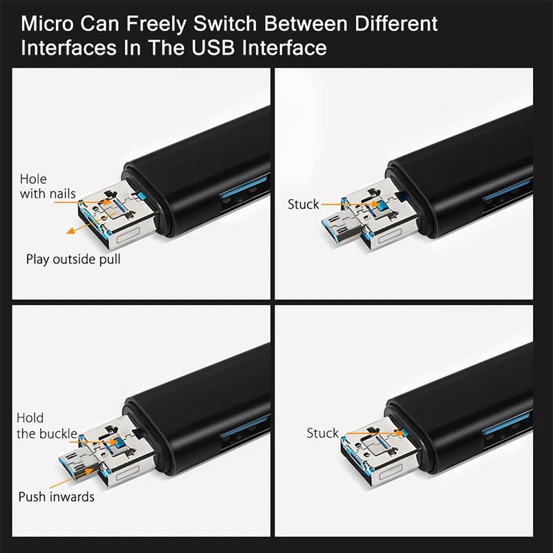Hacrin 3 в 1 Type C OTG Micro USB TF кардридер 2 0 универсальный адаптер для tf карт с usb