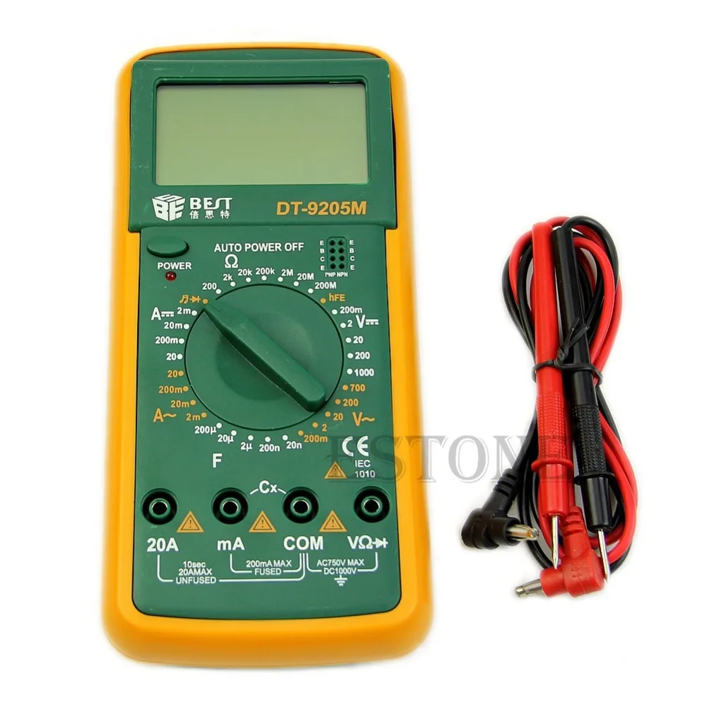 DT9205M AC DC ЖК дисплей электрический ручной тестер Измеритель цифровой мультиметр