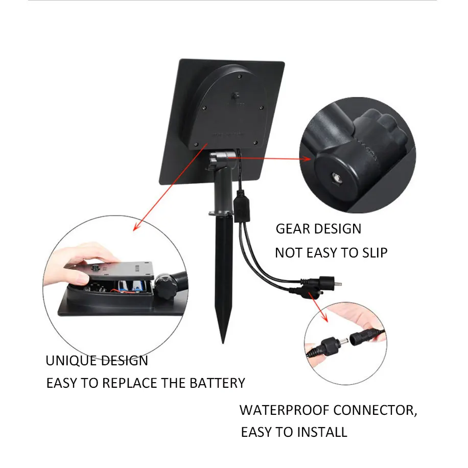 

4000mA solar light working lamp garden floodlight with sensor control led spotlight outdoor Garden ground solar garden light