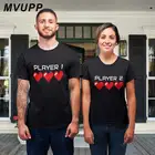 Футболка для пар с сердцем для влюбленных, для мужчин и женщин, одежда для семьи, для мужа и жены ulzzang valentine, лето 2019