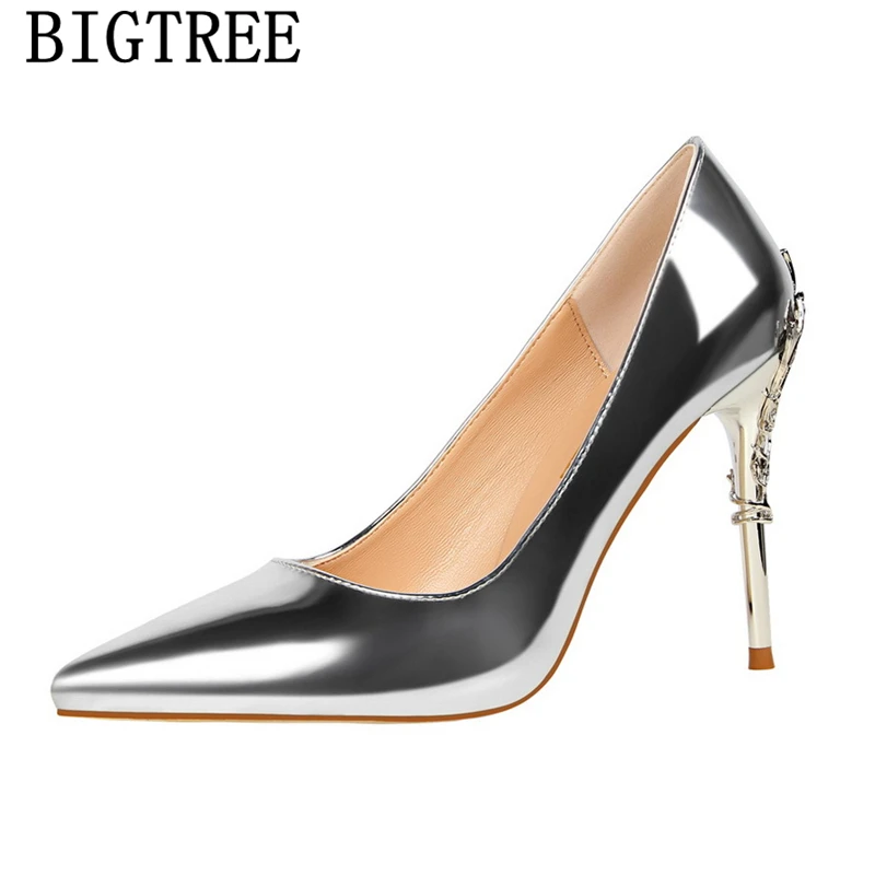 Pumps Women Shoes Black Heels Bigtree Wedding Extreme High Sexy Dress Pointed Toe Ayakkabi | Обувь