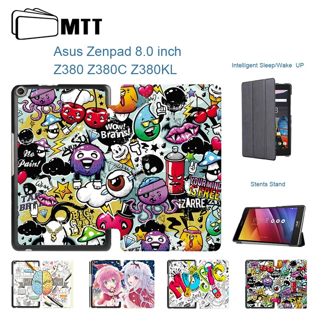 MTT из искусственной кожи чехол для ASUS Zenpad 8,0 дюймов Z380 Z380C Z380KL Магнитный Флип-стенд умный чехол граффити принт чехол для планшета coque