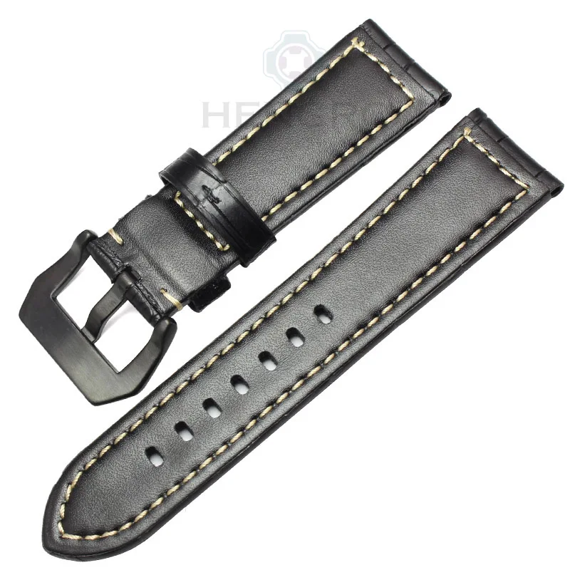 Handmade Retro Genuine Leather Watchbands For Panerai 22mm 24mm Men Watch Band Strap Metal Buckle Accessories Wrist Band