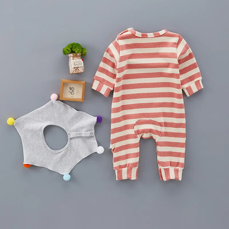 2017 simple fashion design baby long-sleeves overalls colorful balls rompers 6-18Months boy and girls pompom Free shipping | Детская