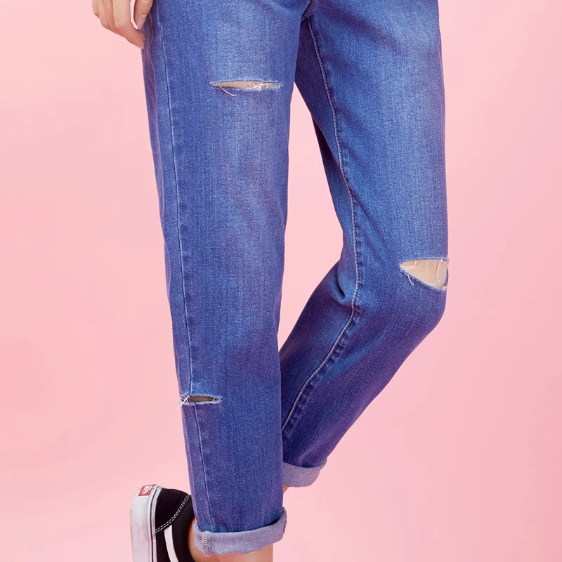 Женские джинсы-капельки LEIJIJEANS свободные брюки с высокой талией и эластичной