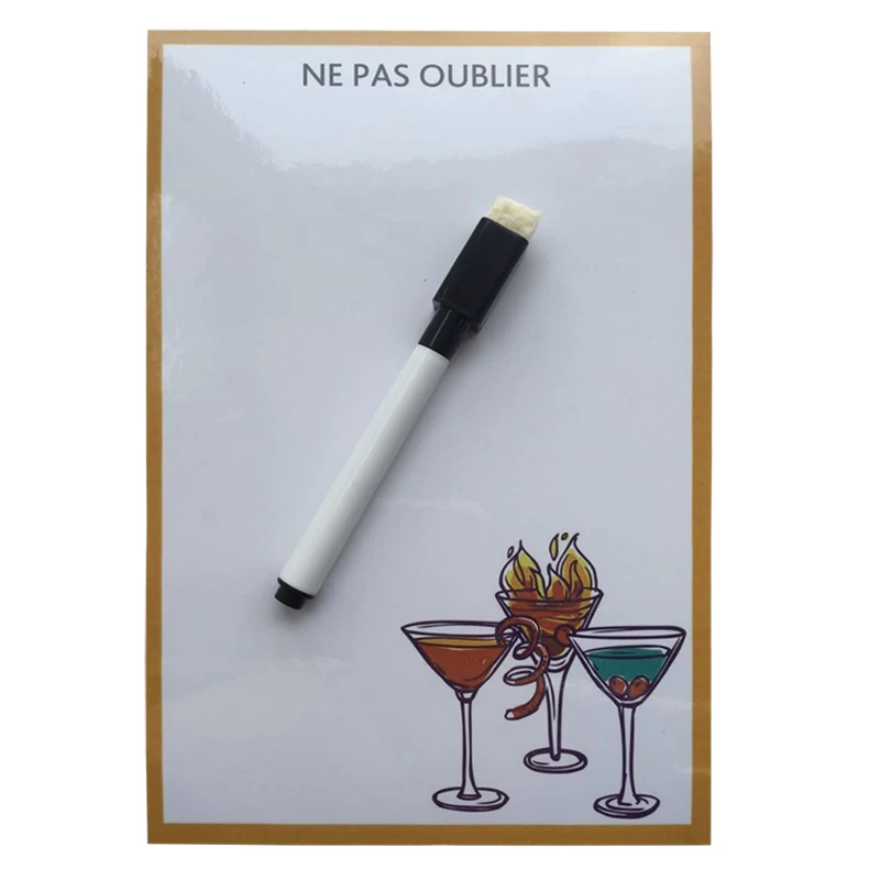 Печать чашки компактная сухая стираемая Гибкая магнитная доска на холодильник