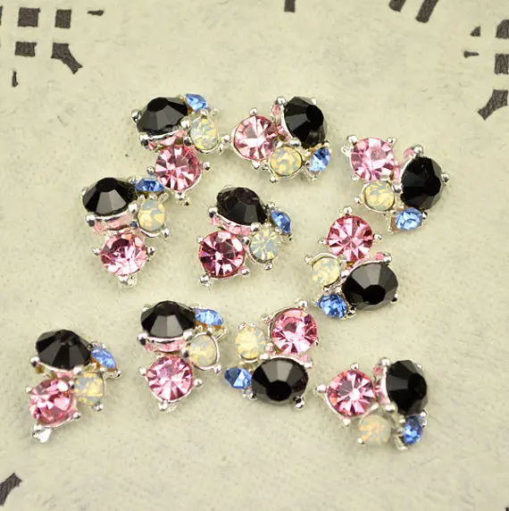 

3D Nail Charm Jewelry 50pcs/lot Glitter Rhinestones Glass Crystal rhinestones Decorations Alloy Nail Charms Jewelry, #ML-649-50