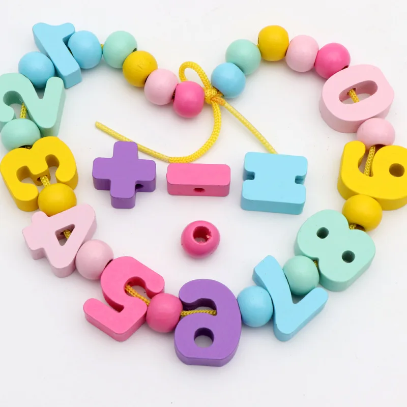 

Montessori Learning Education Wooden Beaded Toys For Children Colorful Digital Beads Intelligence Handmade Development Toys