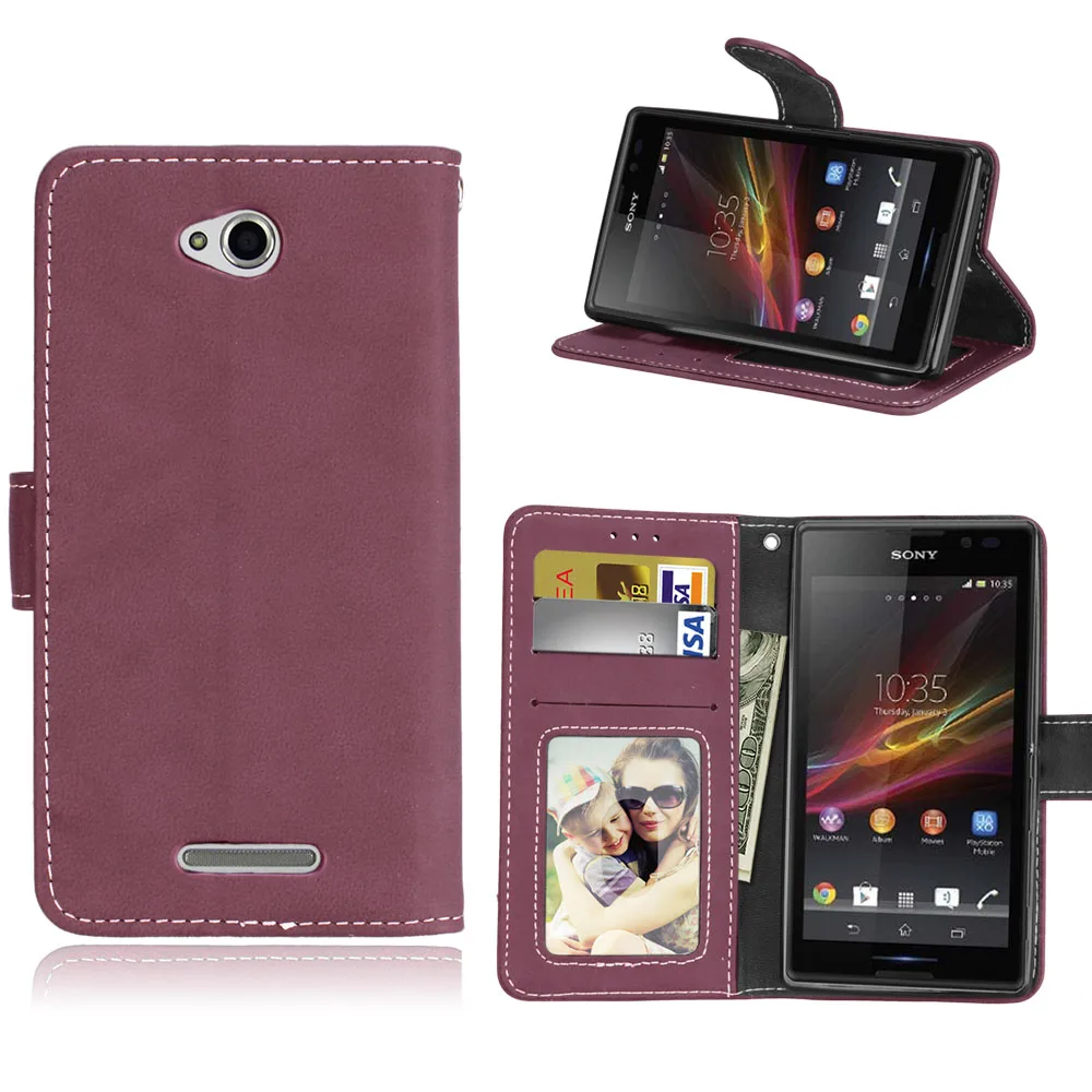 Матовый чехол в стиле ретро для Sony Xperia C S39H C2305 Классический книжка из