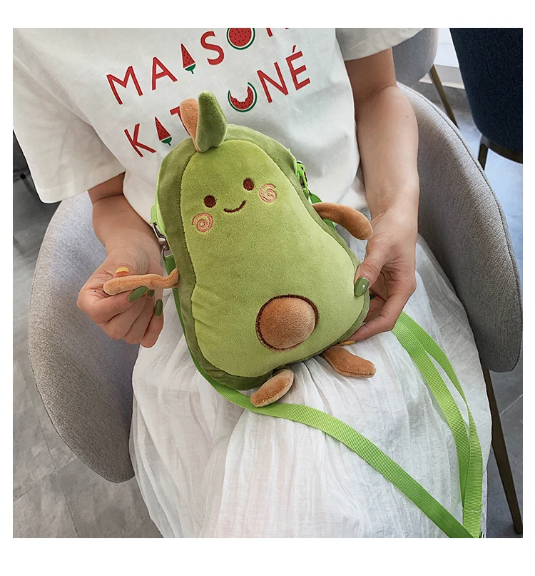 33cm Avocado Plush Toy Mulit Style Shoulder Bag Cartoon Fruits Soft Comfortable Doll Toys For Girls Boys
