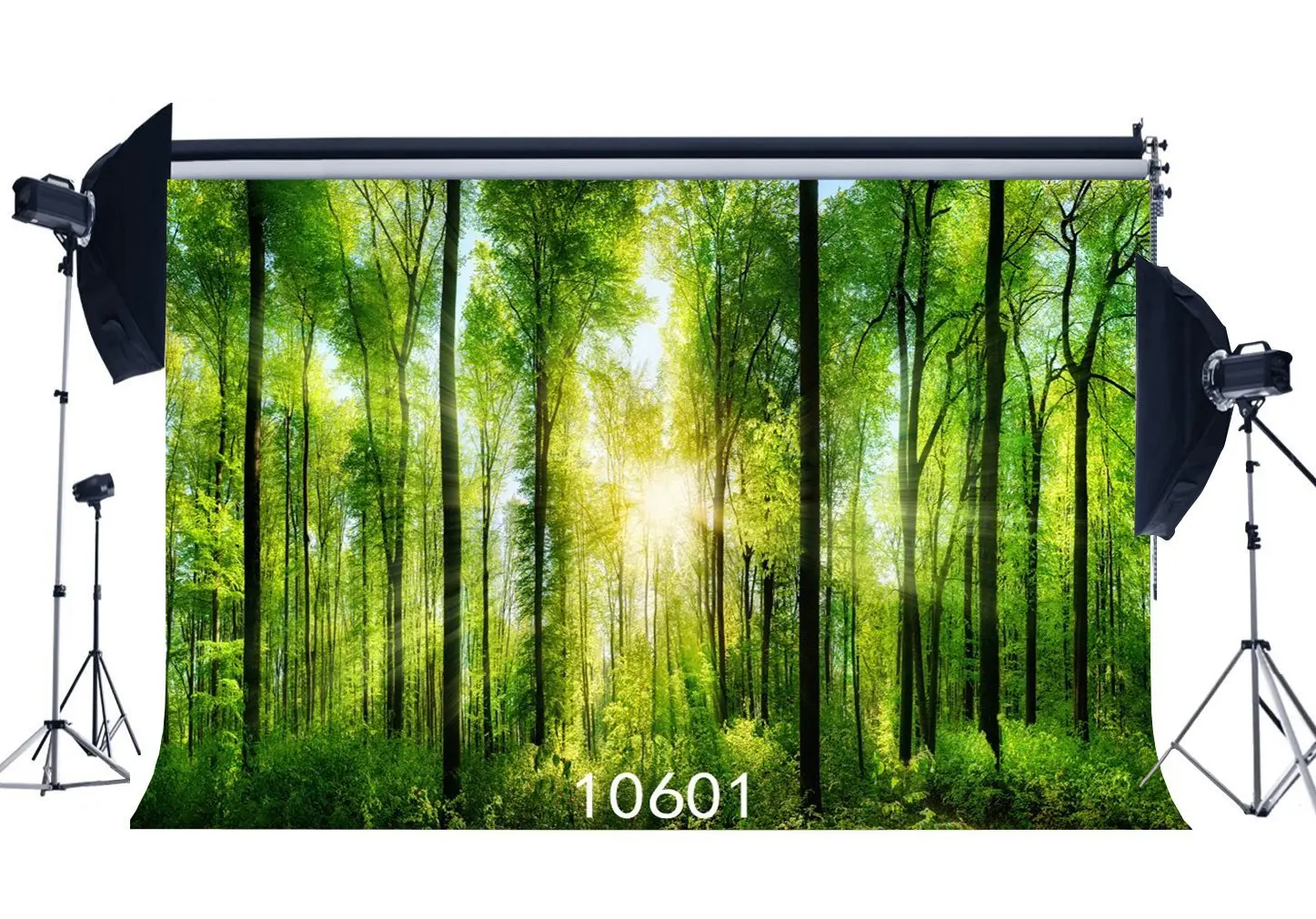 Фон для фотосъемки Сказочный таинственный солнце в лесу сцена бесшовный