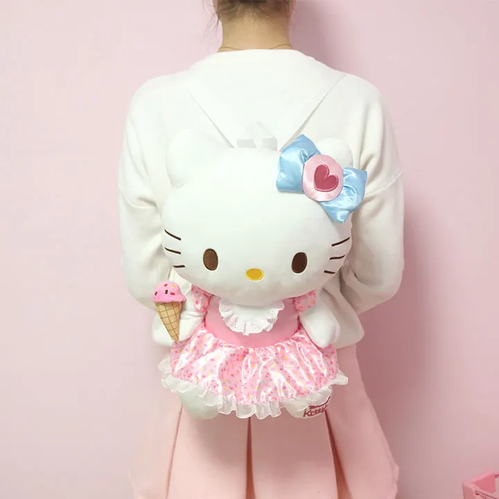 Белый Милый мультяшный Плюшевый Рюкзак hello kitty My Melody, женский рюкзак hello kitty My Melody, детский школьный рюкзак для девочек, подарки для детей - Цвет: Белый