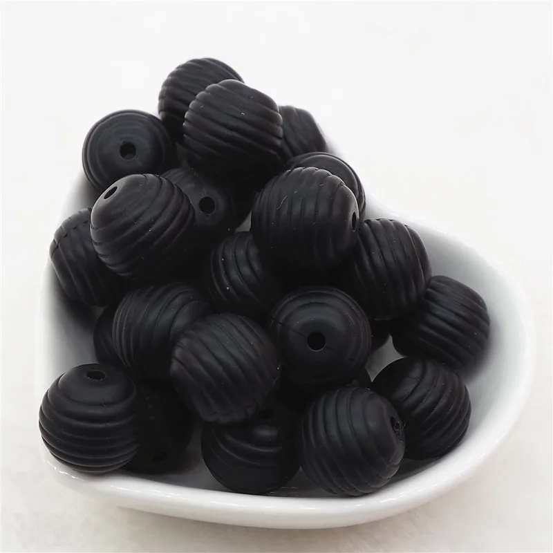 Black Chenkai 20 шт без БФА, силиконовый спиральный Прорезыватель для зубов DIY Детские пустышки Прорезыватель для зубов Монтессори сенсорные ювелирные изделия, делая игрушечный бисер - Цвет: Black