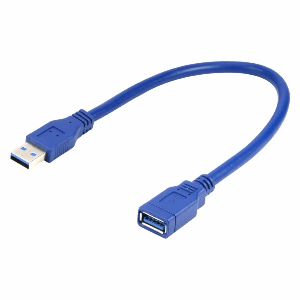 2 шт./лот короткий Удлинительный Кабель USB 3 0 Type A штырь гнездо синий 50 см|Кабели для