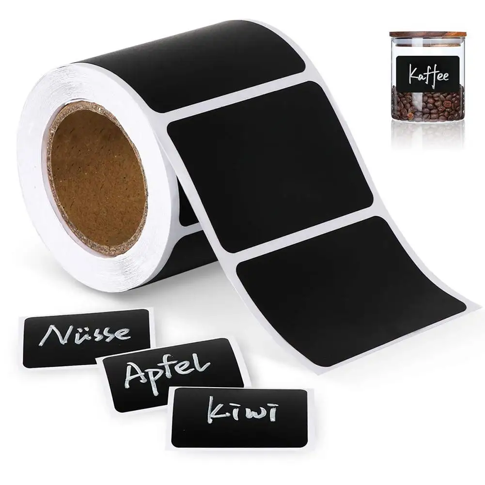 New 150Pcs/roll Erasable Blackboard Sticker Craft Kitchen Jars Organizer Labels Chalkboard Chalk Board Black | Дом и сад