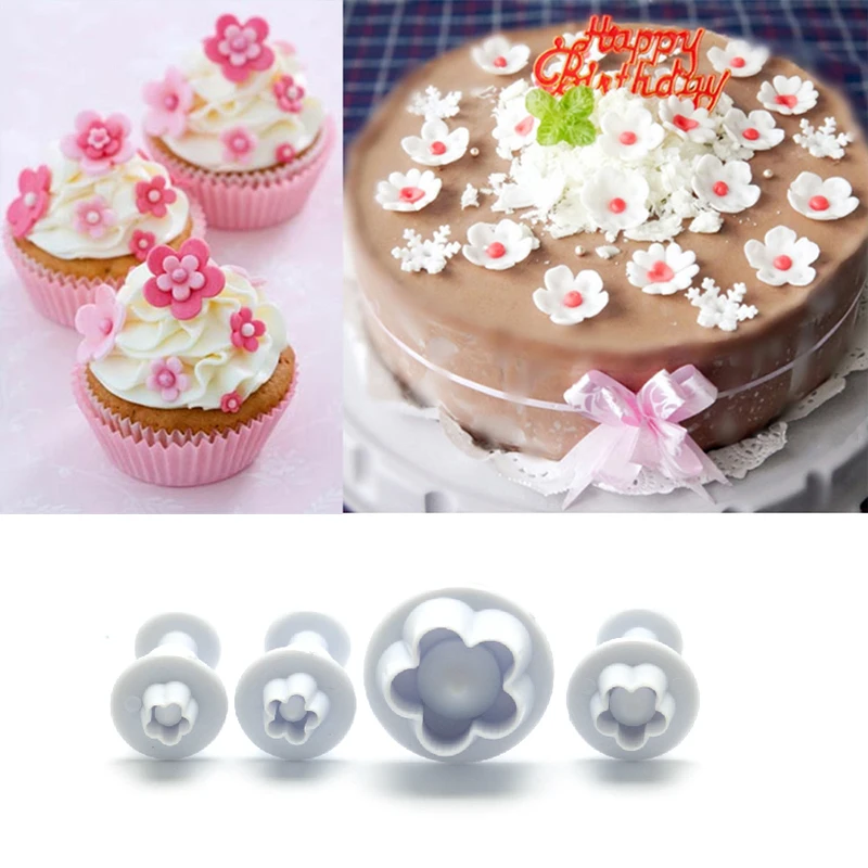 4 шт. плунжеры для печенья торта|cake mold|fondant plungerplunger cutter |