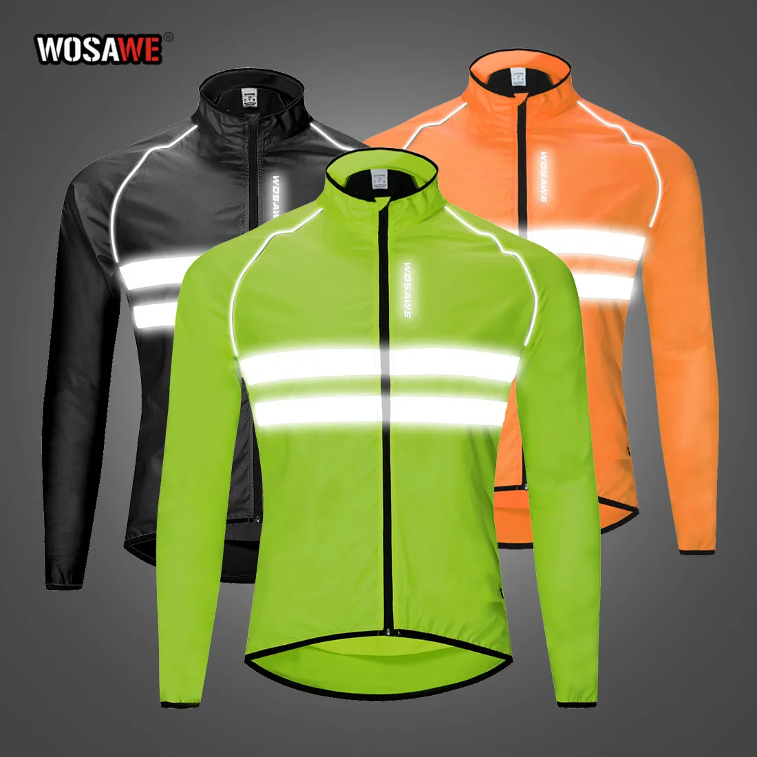 WOSAWE Ultralight Reflective Safety Jacket Choths Windproof Water Repellent Safe Motorcycle Motobike Cycling Sport Clothes | Автомобили и