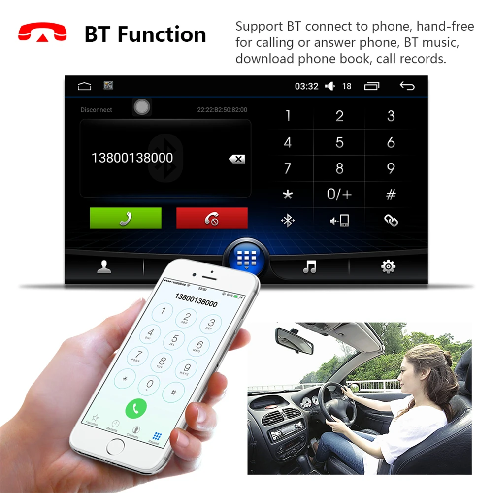 7 Inch Android 6.0 Quad-core Car MP5 Player Bluetooth GPS Navigation 3G WiFi AM FM RDS Autoradio Automatic Retractable Screen