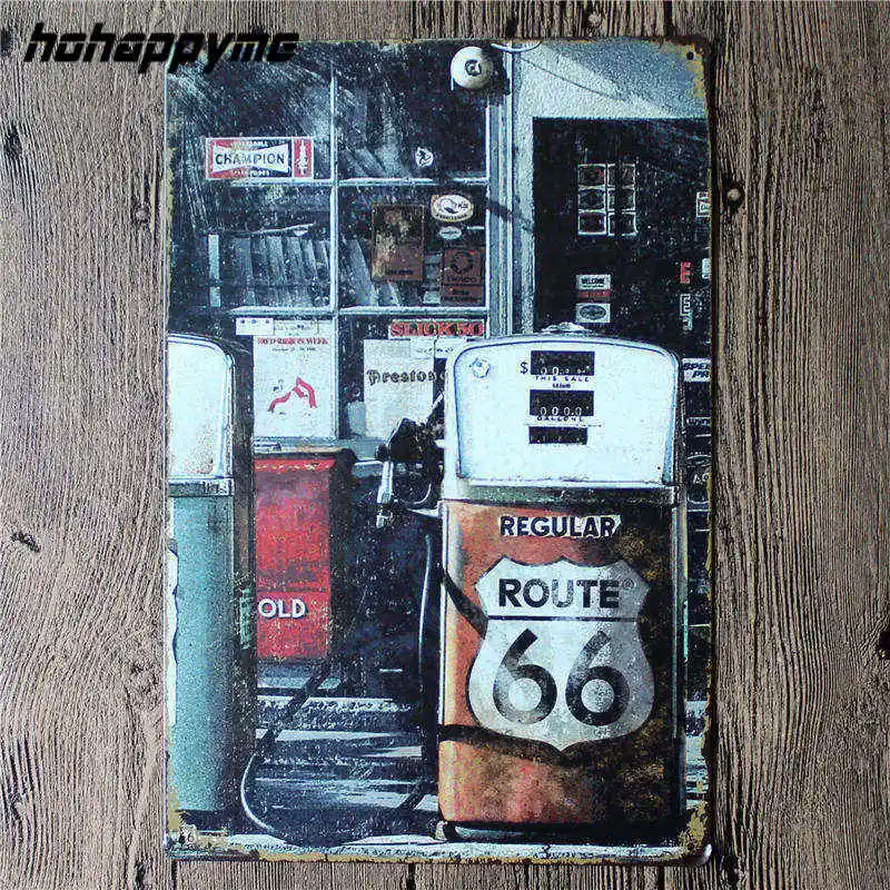 Плакат Route 66 Декор металлическая вывеска украшение оловянные тарелки ретро металлические вывески настенная доска винтажный пивной Декор для дома 20*30 см - Цвет: 6149