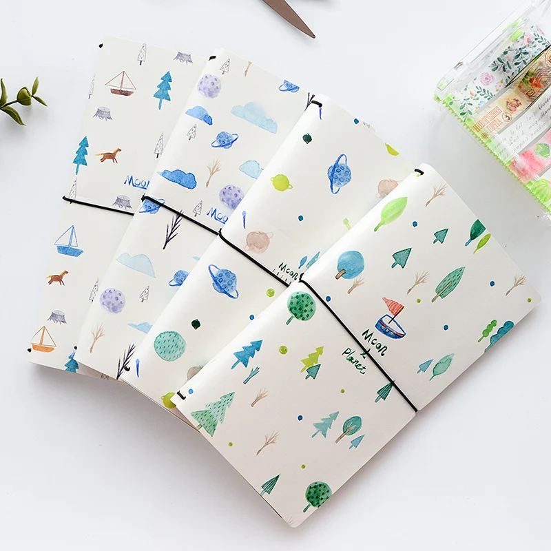 Девушка лист спа свежий путешествия милый каваи планировщик офис тетрадь бандаж