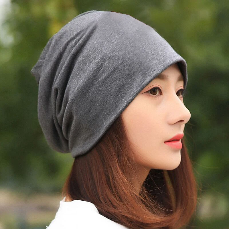 dark grey Longkeader женская зимняя шапка женская повседневная хлопок сплошной цвет платок дамские весенние осенние вязаные шапки шарф шапка шапки для девочек - Цвет: dark grey