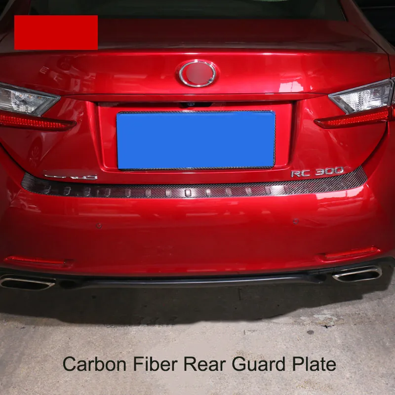 QHCP карбоновое волокно Задняя накладка на багажник защита бампер внутренняя